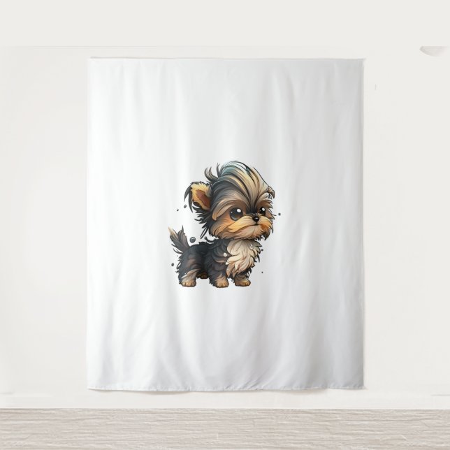 Tenture Chibi Yorkshire Terrier (Devant)