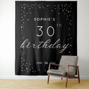Tenture Chic Black Sparkle Parties scintillant Anniversair
