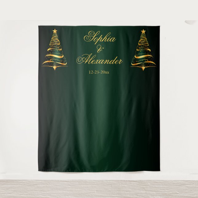 Tenture Chic et élégant fond de mariage arbre de Noël en o (Devant)