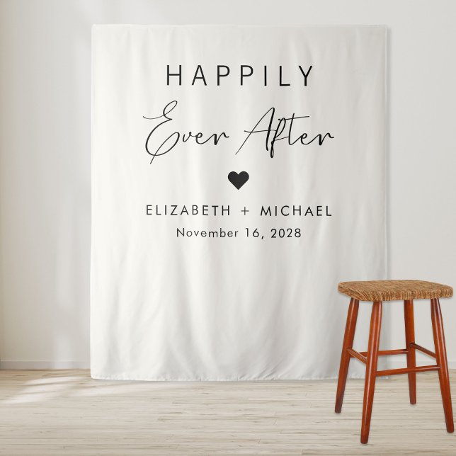 Tenture Chic Happily Ever After Crème Mariage (Créateur téléchargé)