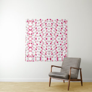 Tenture Chic rose et rouge Floral imprimé sans couture mot