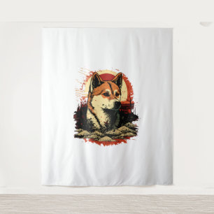 Tenture Chien Akita Inu