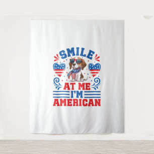 Tenture Chien Beagle patriotique pour 4 juillet