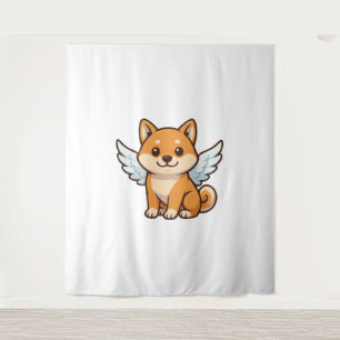 Tenture Chien de dessin animé ange Shiba Inu mignon bonheu