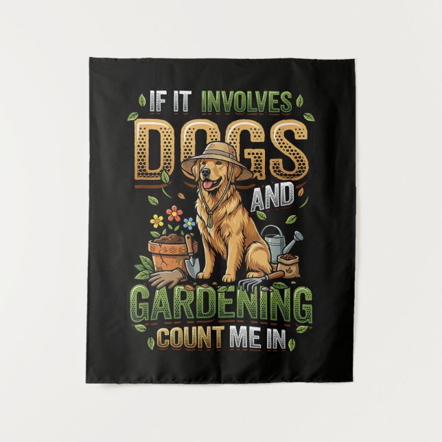 Tenture Chien de jardin si cela implique des chiens et du  (Devant)
