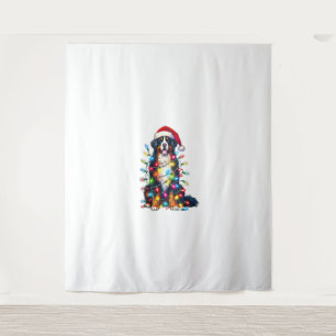 Tenture Chien de montagne bernois x lumières de Noël