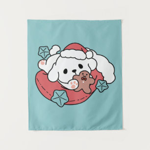 Tenture Chien de Noël à Santa Hat - Jour de Noël pour Anim