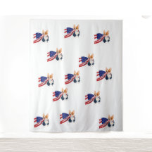 Chien de taureau français avec drapeau américain