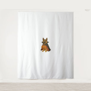 Tenture Chien d'Halloween allemand Bulldog en costume vamp