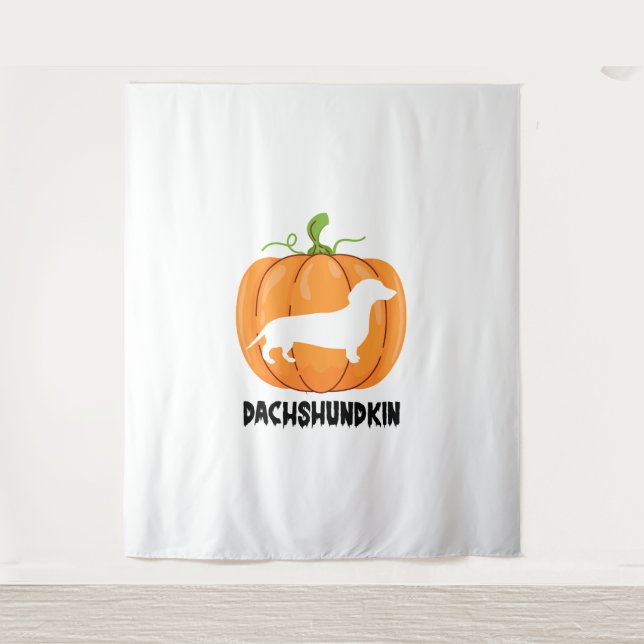 Tenture Chien d'Halloween Dachshund (Devant)