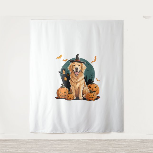 Tenture chien en halloween drôle (Devant)