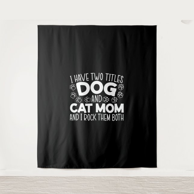 Tenture Chien Et Chat Maman Fête Mère Meilleure Maman Jama (Devant)