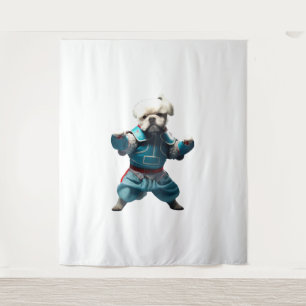 Tenture Chien Knows Karate transformé