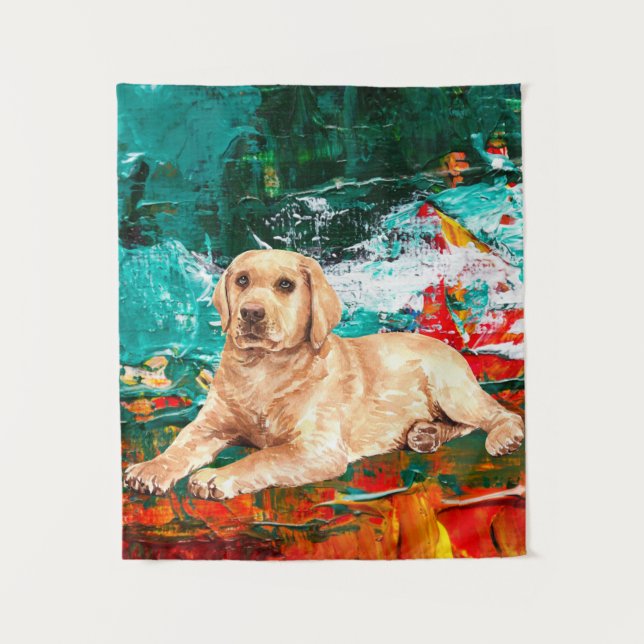 Tenture Chien Labrador Artistique Abstrait (Devant)