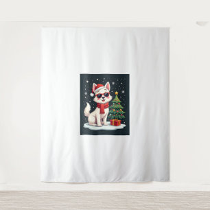 Tenture Chien Lunettes de soleil drôles festives avec arbr