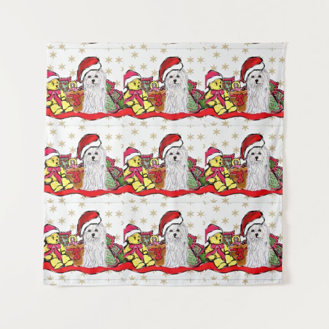 Tenture Chien maltais (Devant)