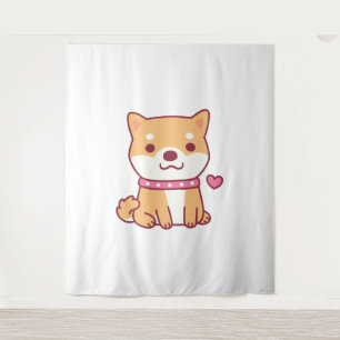 Tenture Chien mignon Shiba Inu