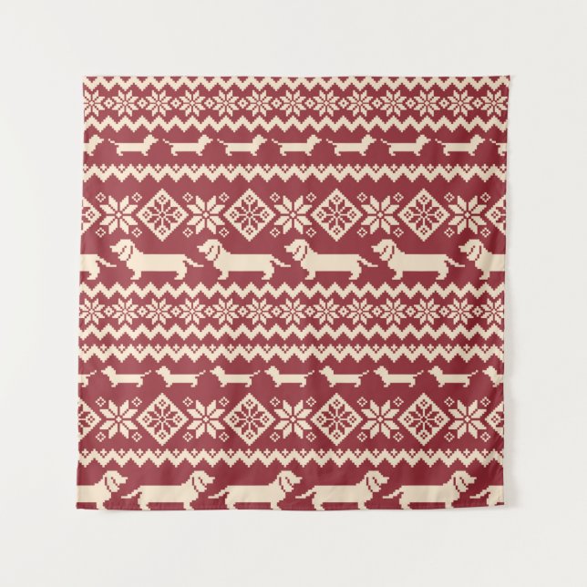 Tenture Chien Nordic motif illustration (Devant)