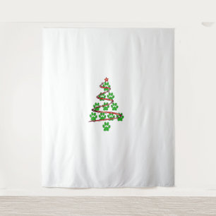 Tenture Chien Paws Imprimer l'arbre de Noël pour les Amour