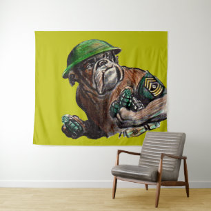 Tenture chien soldat bulldog de la WWII Sgt. Rover