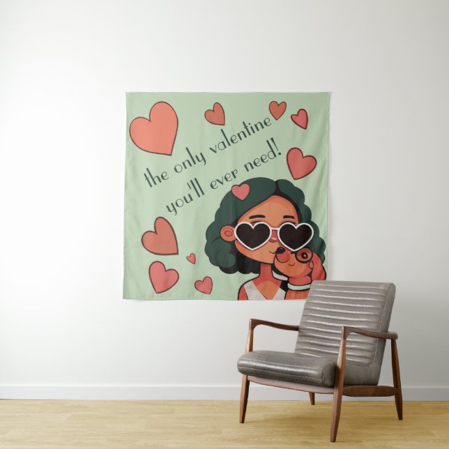 Tenture Chien Valentine (En situation)