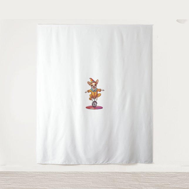 Tenture Chihuahua clown - Chien de cirque amusant (Devant)