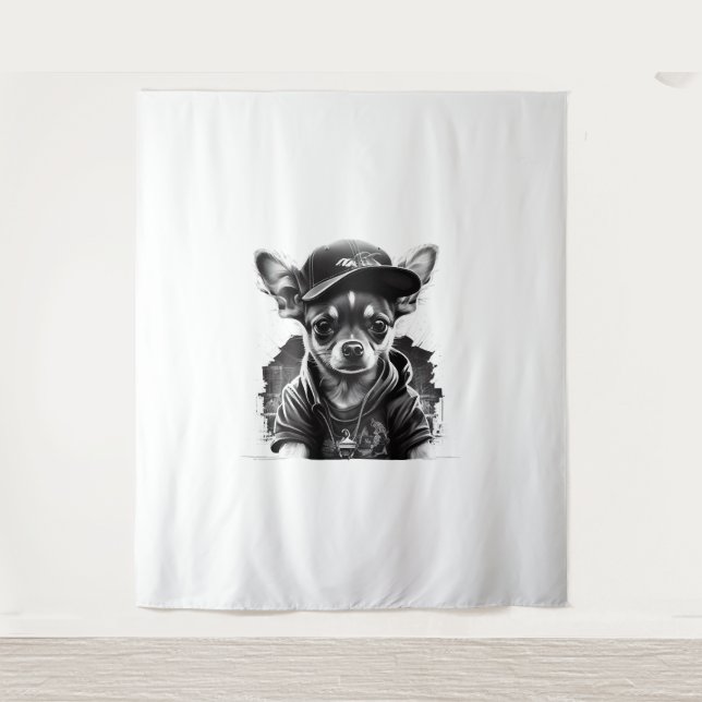 Tenture Chihuahua Cool Chien Rap Hip-Hop Gangster (Devant)