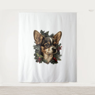 Tenture Chihuahua Joyeux Noël Joyeux Noël Joyeux sapin mig