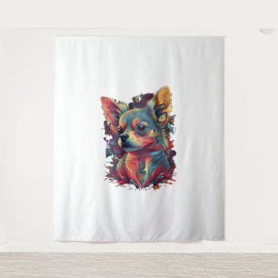 Tenture Chihuahua peinture Abstraite couleur mignonne chie