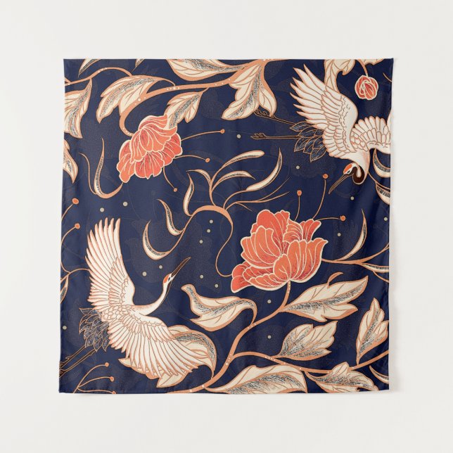 Tenture Chinese ancient style beautiful petals (Devant)