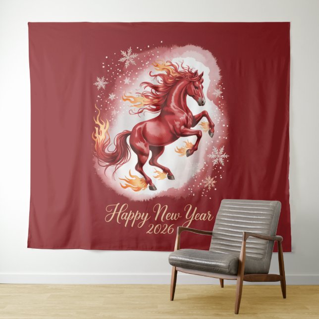 Tenture Chinese New year of the Horse 2026 (En situation (horizontale))