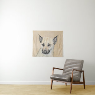 Tenture Chinook (Oreilles Pointées) Peinture - Art Chien o