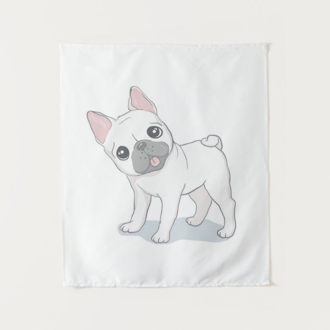 Tenture Chiot Chien Mignon | Cadeau Pour Les Amateurs De C (Devant)