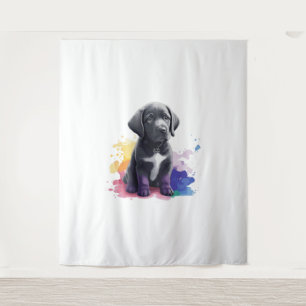 Tenture Chiot du Labrador en aquarelles