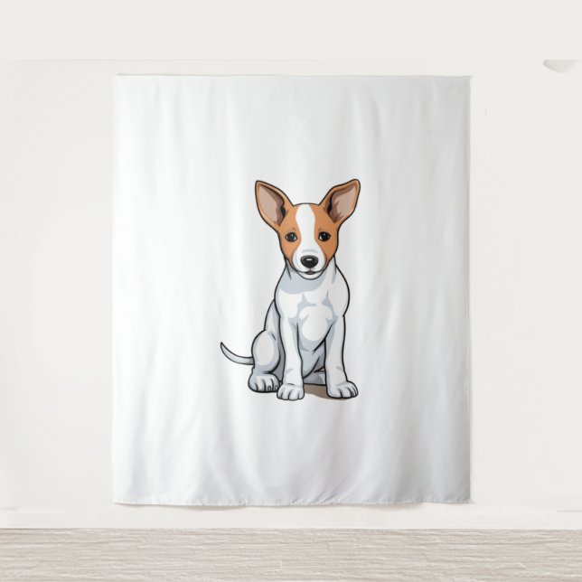 Tenture Chiot Kawaii Basenji (Devant)