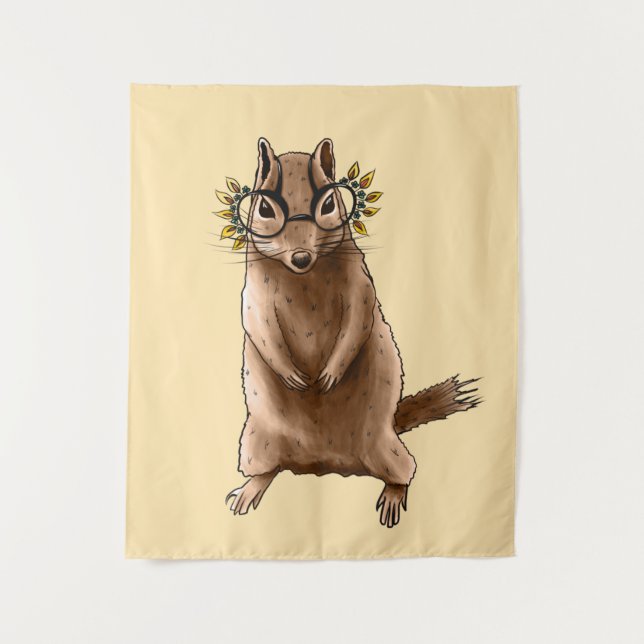 Tenture Chipmunk Cute Rodent Animal Hippie (Devant)