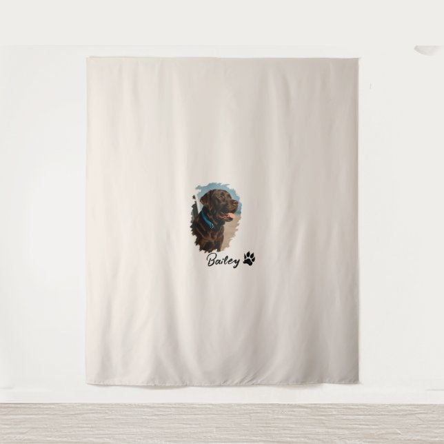 Tenture Chocolat mignon Labrador Chien - Bailey | Cadeau p (Devant)