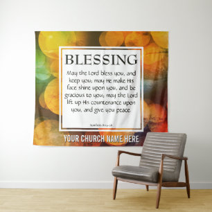 Tenture Chrétien QUE LE SEIGNEUR VOUS BÉNISSE Église