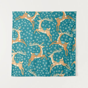 Tenture Christmas Reindeer : Vintage Motif sans couture.