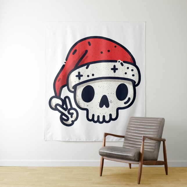 Tenture Christmas Skeleton Père Noël (En situation)