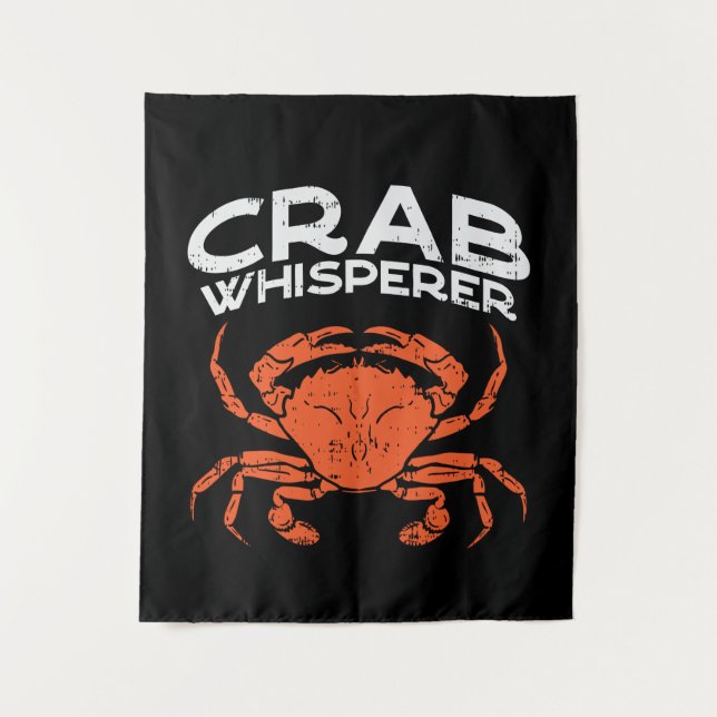 Tenture Chuchoteur de crabes Pêche aux crabes vintage (Devant)