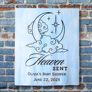 Tenture Ciel Envoyé Lune Étoiles Baby Shower 