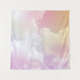 Tenture Ciel orange rose doux : Fluffeux