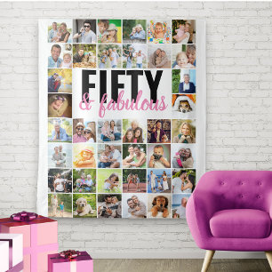 Tenture Cinquante ans et Fantastique 40 ans Collage de pho
