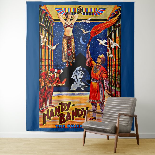 Tenture circa 1920 Handy-Bandy magician poster (En situation)