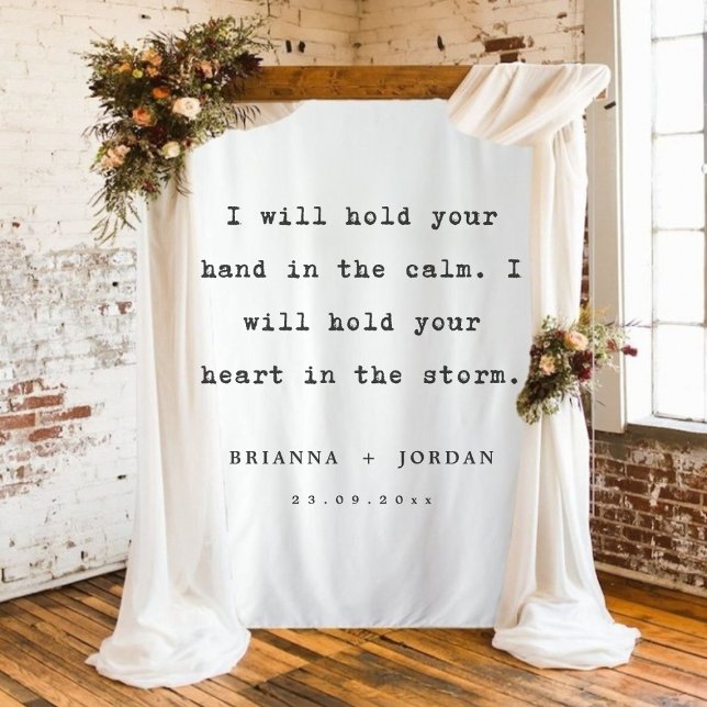 Tenture Citation de réception de mariage personnalisée Mar (Custom Wedding Reception Love Quote Wedding Tapestry)