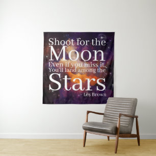 Tenture Citation Inspirante de Nebula violette orange