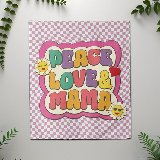 Tenture Citation Maman Rétro Groovy Typographie Fête des M (Créateur téléchargé)