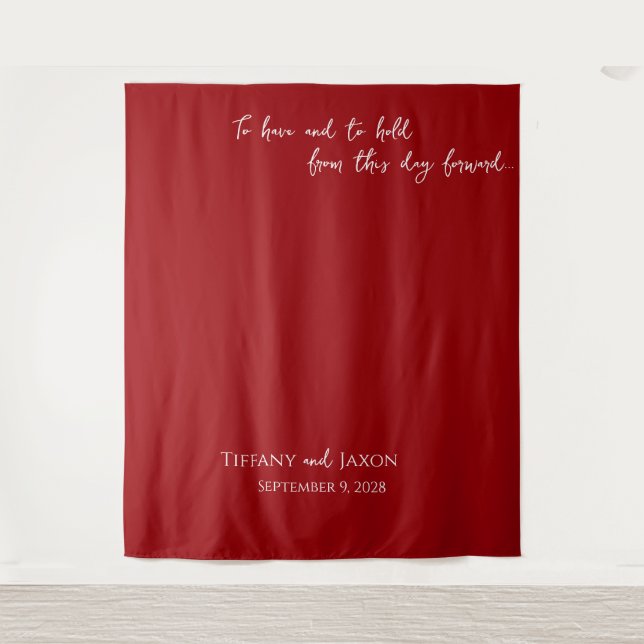 Tenture Citation mariage rouge et blanche (Devant)