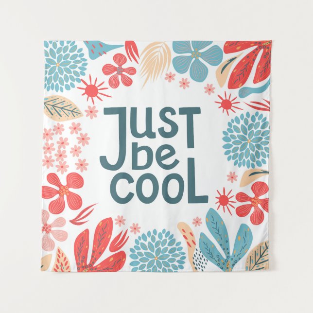 Tenture Citation Motivationnelle, Cadre Floral Abstrait. (Devant)